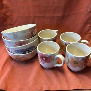 Longaberger bowls and coffee mugs